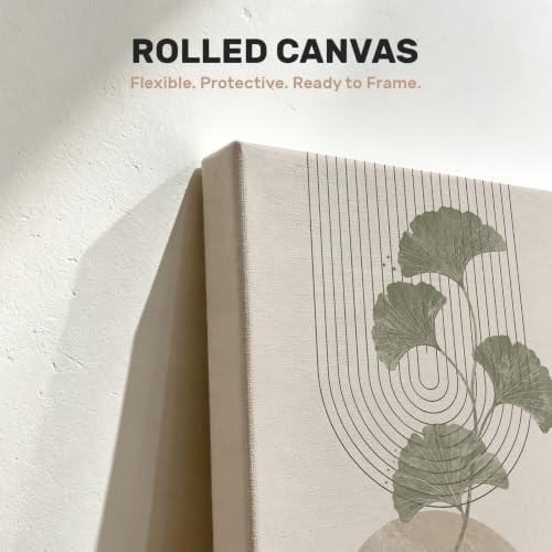 CUQQI Neutral Abstract Wall Art Set, Sage Green Canvas Prints 12x16In - color: Olive Gold, size: 16" H x 12" W x 3Pcs