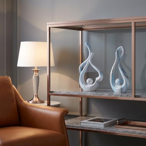 Blue Marble Abstract Sculptures Set of 2, Coffee Table Centerpiece - color: Blue Marble Set 9697&11473