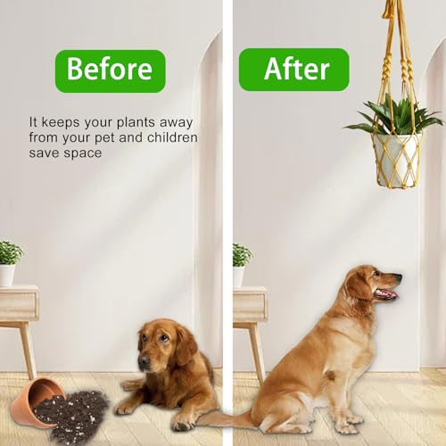 Artilady Macrame Plant Hanger Boho Hanging Planter for Indoor Plants Holder - color: Yellow
