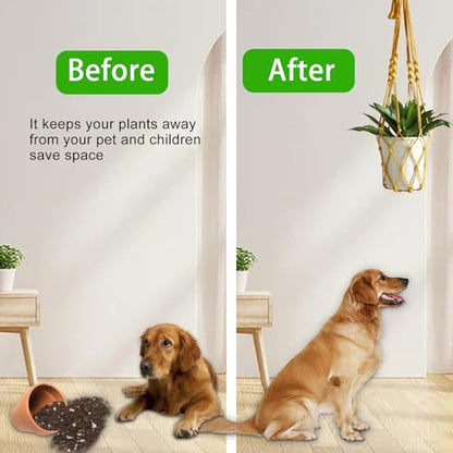 Artilady Macrame Plant Hanger Boho Hanging Planter for Indoor Plants Holder - color: Yellow
