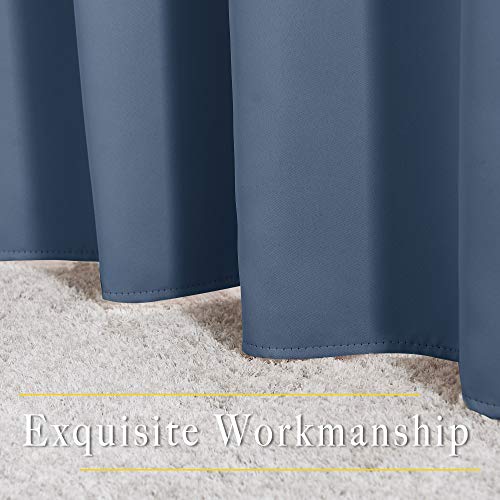 NICETOWN Bedroom Stone Blue Room Darkening Curtains, 2 Panels, W52xL63 - color: Stone Blue, size: 52"W x 63"L (Pack of 2)