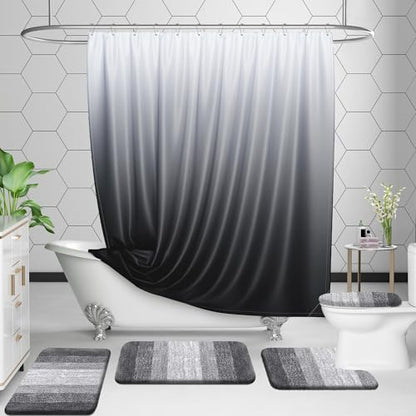 OLANLY Luxury Toilet Rugs U-Shaped 24x20, Soft Absorbent Microfiber Mat - color: Grey, size: 24" X 20" Contour Rug