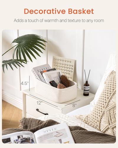 KALLAX Small Woven Storage Basket for Organizing, 12 x 8 x 4.5 inch, 3 Pack - color: Off White, size: 12"L x 8"W x 4.5"H