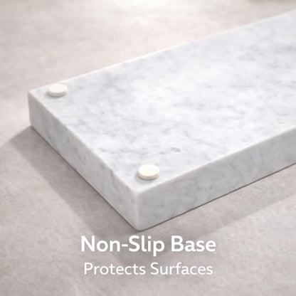 Natural White Marble Tray, 12" x 8", Rectangular - color: White, size: 8" x 12" x 1.5"