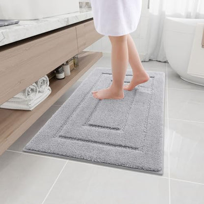 Buganda Microfiber Bathroom Rugs 36x24, Soft Shaggy Absorbent Bath Rugs - color: Grey, size: 36" X 24"