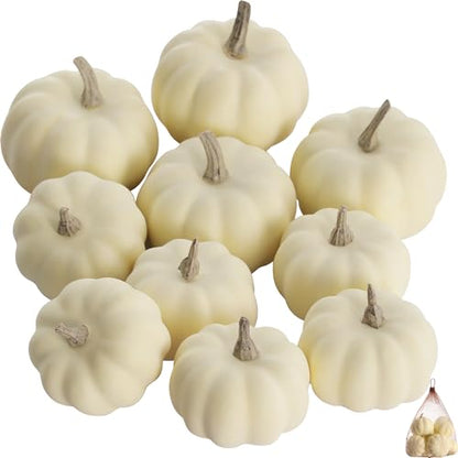 Artgar Pumpkin Decor - White Pumpkin - 10 PCS Mini Pumpkins Harvest Set - color: 10pcs Beige Pumpkins