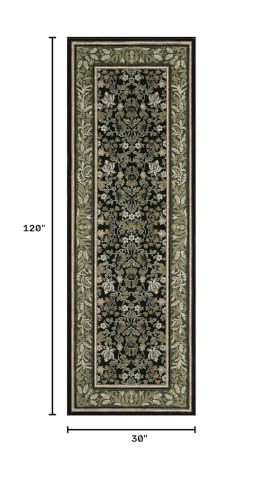 GarveeHome Christmas Runner Rug 2.5x10 Non Slip Hallway Runners Green Black - color: Green Black, size: 2'6" x 10' (Rectangular)