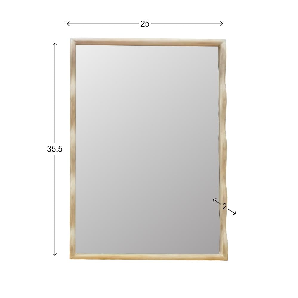 Howard Elliott Collection Willow Scalloped Mirror Rectangle Brown 35.5H x 25.1/4W x 2D