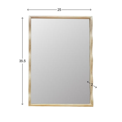 Howard Elliott Collection Willow Scalloped Mirror Rectangle Brown 35.5H x 25.1/4W x 2D