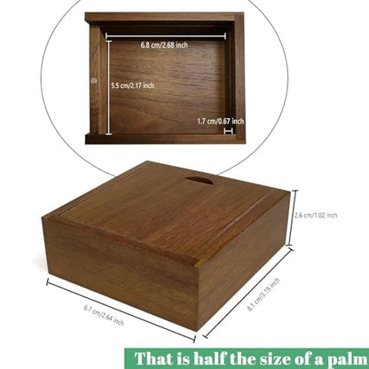 Mini Walnut Wood Gift Box Magnetic Sliding Lid Small Keepsake Case - color: Walnut (3.19")