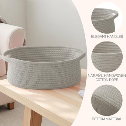 JMvicyroam Small Woven Basket, Empty Gift Basket, Grey/1 Pack - color: Grey, size: 1 Pack