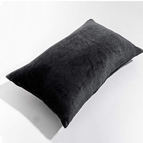 NTBAY King Velvet Pillowcases, Set of 2, Zipper, Black - color: Black, size: 36" x 20" (Pack of 2)