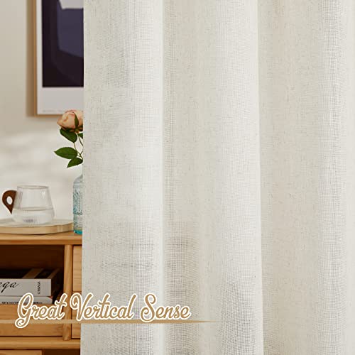 NICETOWN Natural Linen Curtains 70 Inches Length, 2 Panels, W37 x L70 - color: Linen, size: 37"W x 70"L (Pack of 2)
