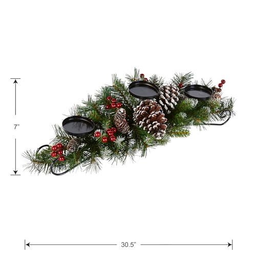 National Tree Company 30in Unlit Frosted Berry Christmas Centerpiece