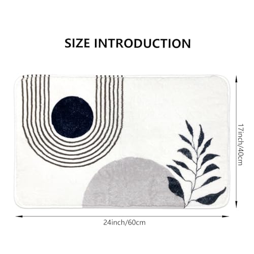 APROPHIC 17"X24" Boho Bath Rugs for Bathroom Decor Non-Slip Bath Mat Absorbent Plush Microfiber Soft Carpet Machine Washable Bath Mat for Bathrooms,Showers,Laundry Rooms,White and Black - color: White and Black, size: 1'5" x 2' (Rectangular)