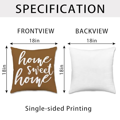Hexagram Throw Pillow Covers 18x18, Brown Outdoor Pillow Covers Set of 4 - color: Coffee, size: 18" x 18" (Pack of 4)