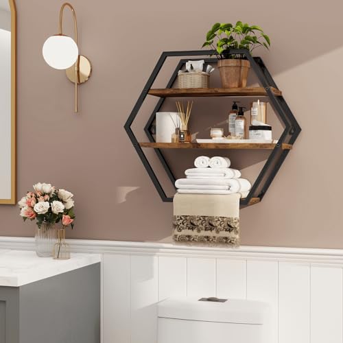 Hexagon Shelves for Wall, Decorative Hexagon Floating Shelves - size: Hexagon