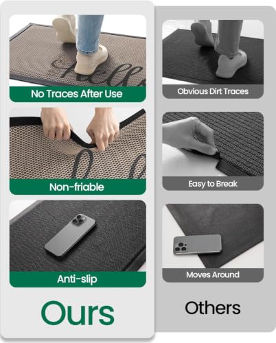 LUMI Outside Welcome Door Mat 32x47, Non-Slip Durable Rubber Easy Clean - color: Hello, size: 32"x47"