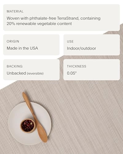 Chilewich Bamboo Placemats Set of 4, Woven Oval Placemats - color: Chino, size: 14"x19.25"