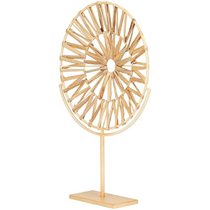 Deco 79 Metal Geometric Handmade Decorative Sculpture Starburst Home Decor Statue, Accent Figurine 16" x 4" x 24", Brown - size: CONVINEIENTLY SIZED