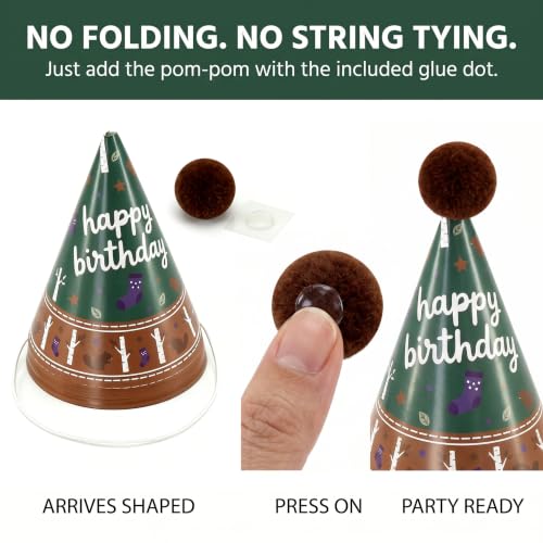 Pre-Assembled Mini Party Hats for Stuffed Animals, Birthday Hats for Kids - color: Pre-assembled Green
