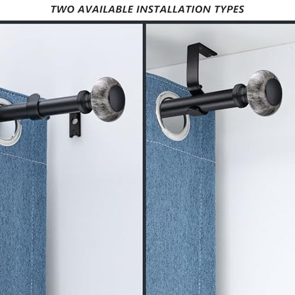 Black Curtain Rods for Windows 48 to 84 Inches,Adjustable 1 Inch - color: Black, size: 48"-84"