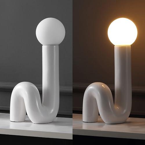 JONATHAN Y Katya 18" Scandinavian Ceramic Spiral Lamp, White - color: White