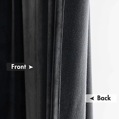 MIULEE Black Blackout Velvet Curtains Drapes 63 Inch Long 52"x63" Bedroom - color: Black, size: 52"W x 63"L (Pack of 2)