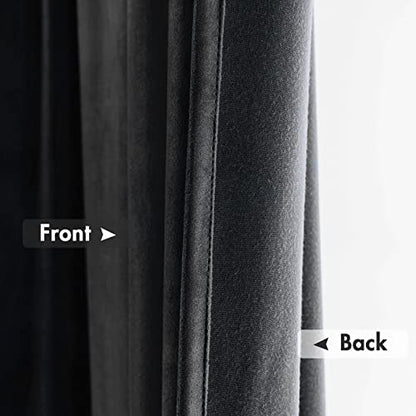 MIULEE Black Blackout Velvet Curtains Drapes 72 Inch Long 52"x72" Bedroom - color: Black, size: 52"W x 72"L (Pack of 2)