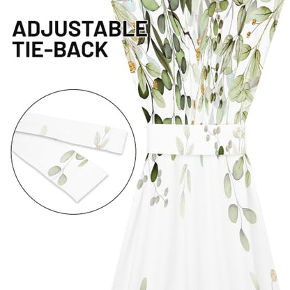 Sage Green Eucalyptus Leaves French Door Curtain 1 Panel, Privacy 26x40 in - color: Eucalyptus Leaves-green, size: 26"W x 40"L (Pack of 1)