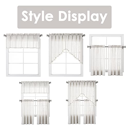 Beda Home Tassel Linen Textured Swag Curtain Valance, Nature, 36 x 45 in - color: Nature, size: 36"W x 45"L (Pack of 2)