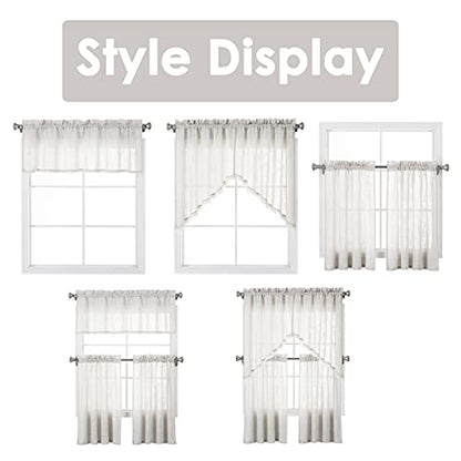 Beda Home Tassel Linen Textured Swag Curtain Valance, Nature, 36 x 45 in - color: Nature, size: 36"W x 45"L (Pack of 2)