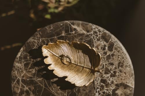 Sweet Water Decor Leaf Jewelry Dish, Gold Resin Accessory & Trinket Tray - style: Elm Leaf