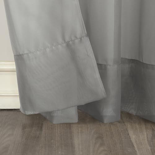 No. 918 53566 Emily Sheer Voile Rod Pocket Curtain Panel, 59" x 95", Charcoal - color: Charcoal, size: 59"W x 95"L (Pack of 1), style: Emily