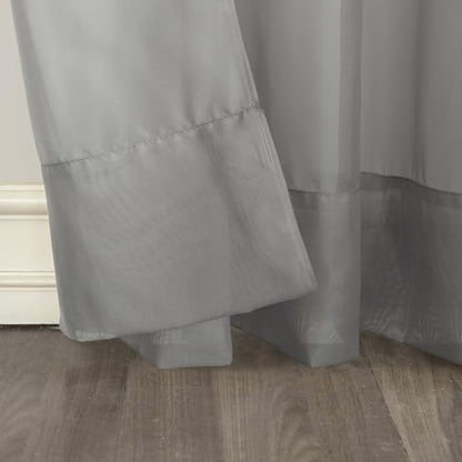 No. 918 53566 Emily Sheer Voile Rod Pocket Curtain Panel, 59" x 95", Charcoal - color: Charcoal, size: 59"W x 95"L (Pack of 1), style: Emily