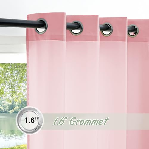 RYB HOME Non See Through Pink Sheer Curtains 63 inches Long for Nursery - color: Pink, size: 52"W x 63"L (Pack of 2)