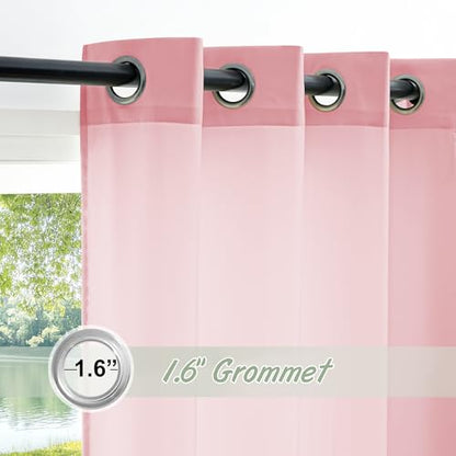 RYB HOME Non See Through Pink Sheer Curtains 63 inches Long for Nursery - color: Pink, size: 52"W x 63"L (Pack of 2)