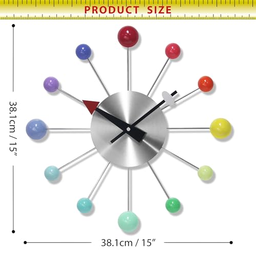 Infinity Instruments LTD. Orb Spoke Starburst Wall Clock, Rainbow, 15" - color: Rainbow
