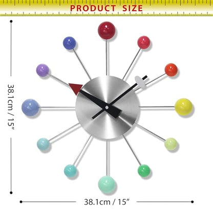 Infinity Instruments LTD. Orb Spoke Starburst Wall Clock, Rainbow, 15" - color: Rainbow
