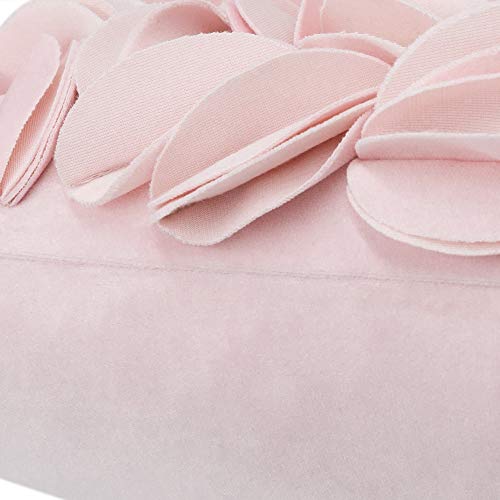 KINGROSE 3D Flower Throw Pillow Cover, 12 X 20 Inches, Velvet, Pink - color: Pink - Velvet
