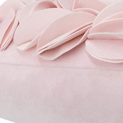 KINGROSE 3D Flower Throw Pillow Cover, 12 X 20 Inches, Velvet, Pink - color: Pink - Velvet