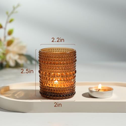 36 Pack Votive Candle Holders, Amber Candles Holders for Christmas - color: Amber