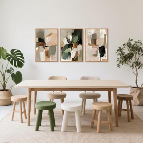 CHDITB Abstract Modern Framed Canvas Wall Art, Neutral Mid Century Painting - color: Abstract, size: 16"L x 24"W