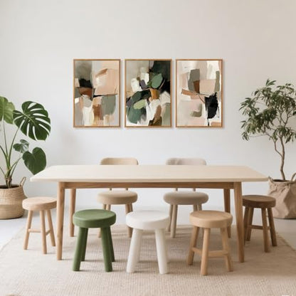 CHDITB Abstract Modern Framed Canvas Wall Art, Neutral Mid Century Painting - color: Abstract, size: 16"L x 24"W