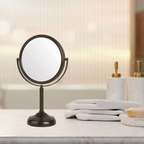 JERDON 6" Tabletop Makeup Mirror - 10X Magnification - Bronze - JP910BZP - color: Bronze