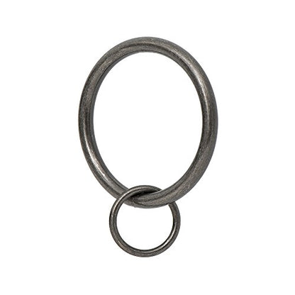 Ivilon Drapery Eyelet Curtain Rings - 1.7" Ring Loop for Hook Pins, Set of 14 - Pewter - color: Pewter, size: Set of 14 (1.7")