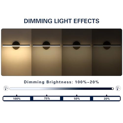Hardwired Adjustable Lighting Matte Black Modern LED Picture Lights for Paintings 15.7'' Inch Long Swing Arm Metal Art Lights Warm White 3000K - color: Hard-Wired Black-round base, size: 15.7inch Dimmable