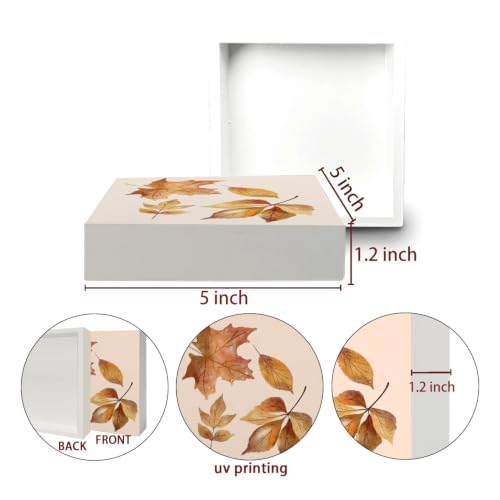 Fall Maple Leaf Wooden Box Sign Desk Decor,Fall Home Room Decor - color: Fall Maple Leaf