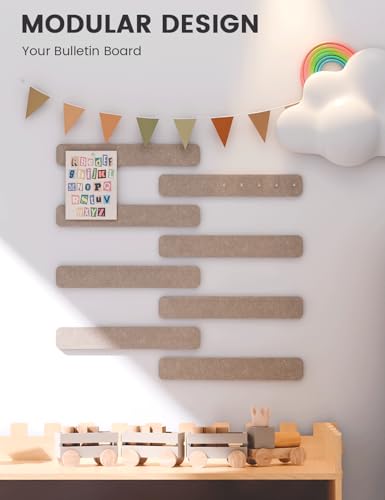 Fluxynara 13" x 2" Felt Wall Panels, Khaki - color: Khaki, size: 8-pack