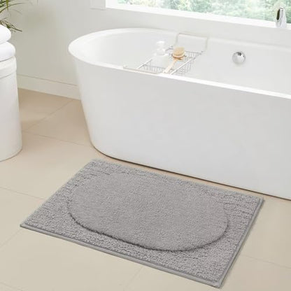 DEXDE Bathroom Rugs Non-Slip Mat for Bathroom Floor Shower,24x16 Gray
